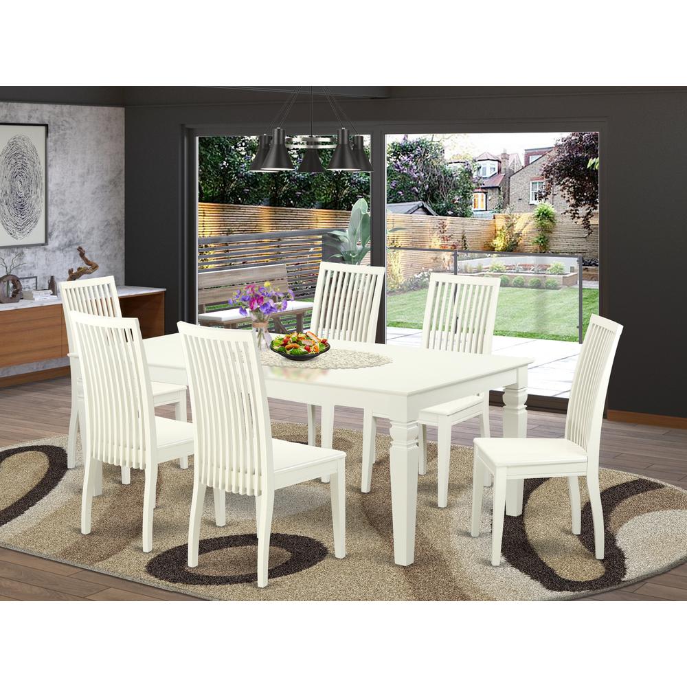 Dining Room Set Linen White, LGIP7-LWH-W. Picture 2