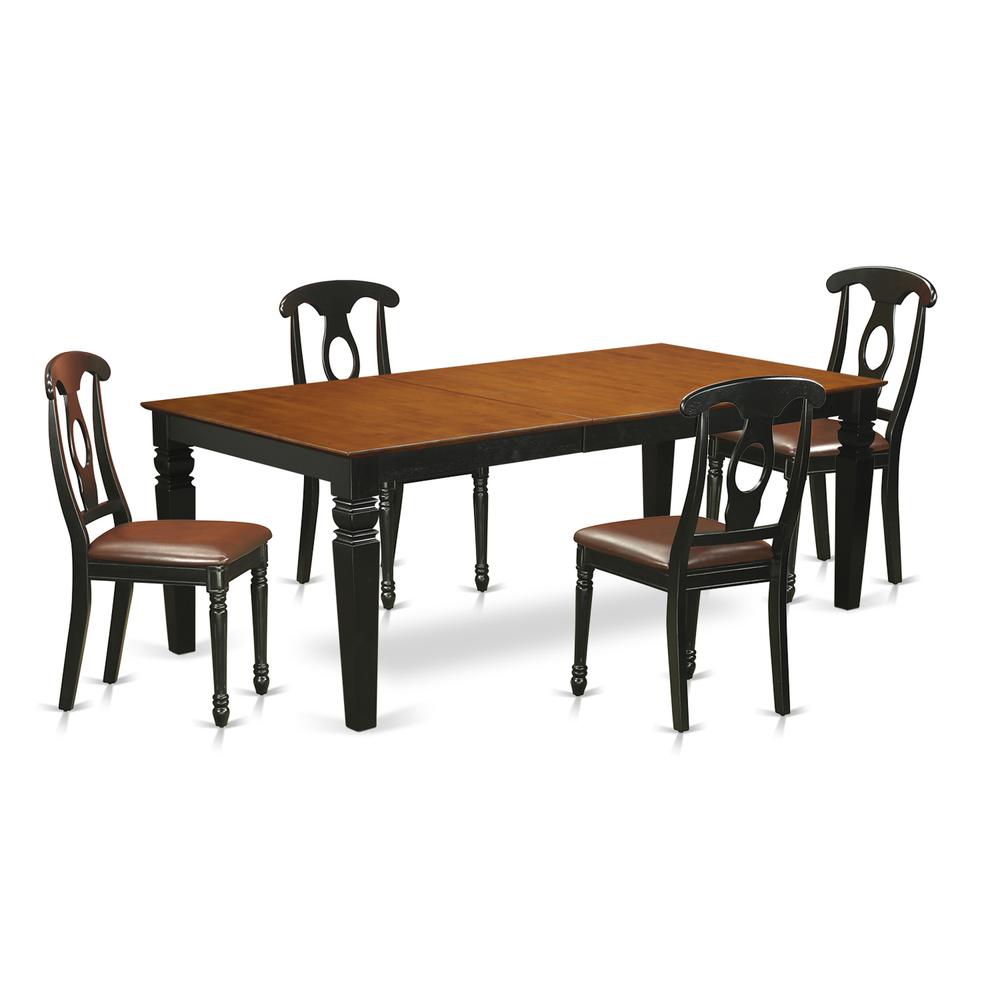 5  Pc  Kitchen  Table  set  with  a  Dining  Table  and  4  Kitchen  Chairs  in  Black  and  Cherry. Picture 2