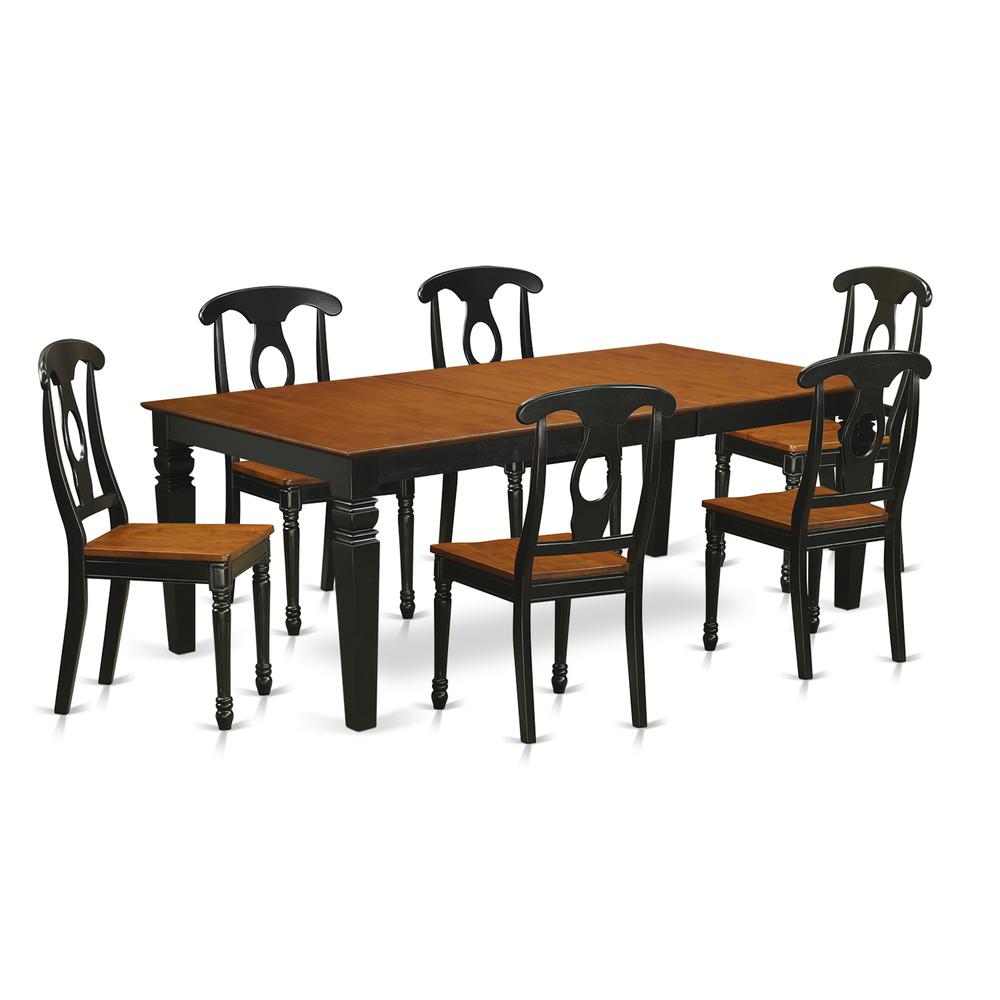 7  PC  Table  set  with  a  Table  and  6  Dining  Chairs  in  Black  and  Cherry. Picture 2