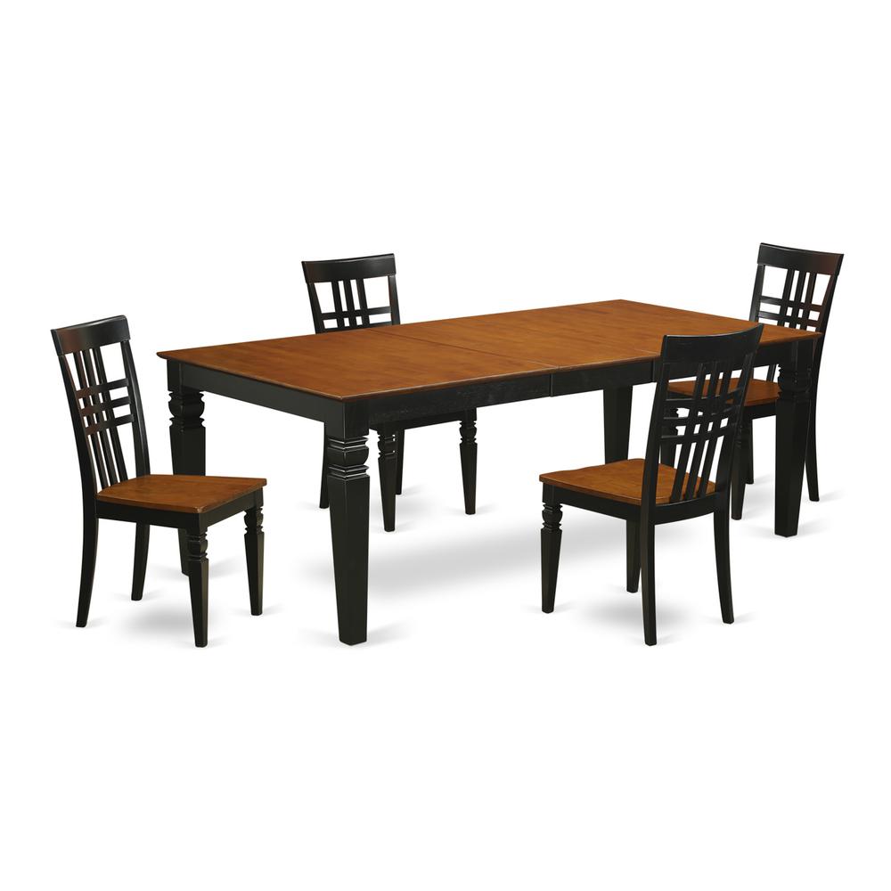 5  PC  Table  and  chair  set  with  a  Table  and  4  Dining  Chairs  in  Black  and  Cherry. Picture 2