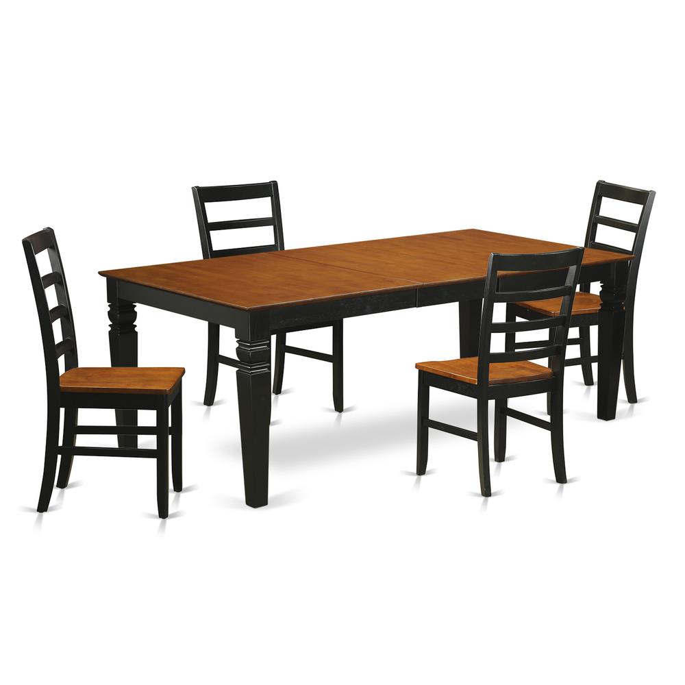 5  Pc  dinette  set  with  a  Dining  Table  and  4  Dining  Chairs  in  Black  and  Cherry. Picture 2
