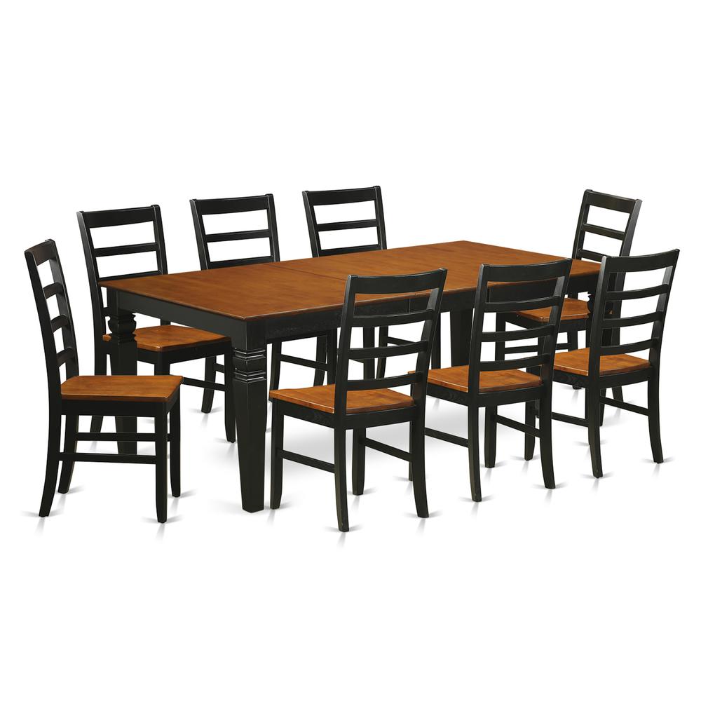 9  PcTable  and  chair  set  with  a  Dining  Table  and  8  Dining  Chairs  in  Black  and  Cherry. Picture 2