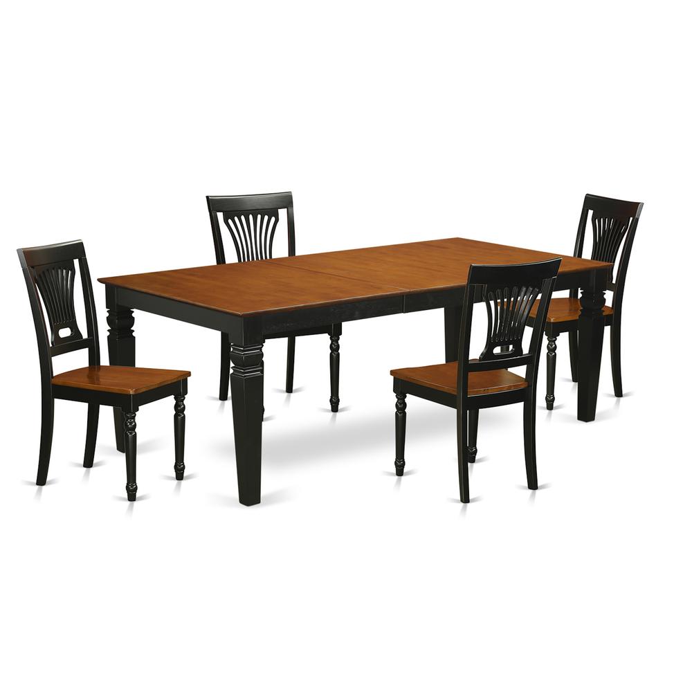 5  PcTable  and  chair  set  with  a  Dining  Table  and  4  Kitchen  Chairs  in  Black  and  Cherry. Picture 2