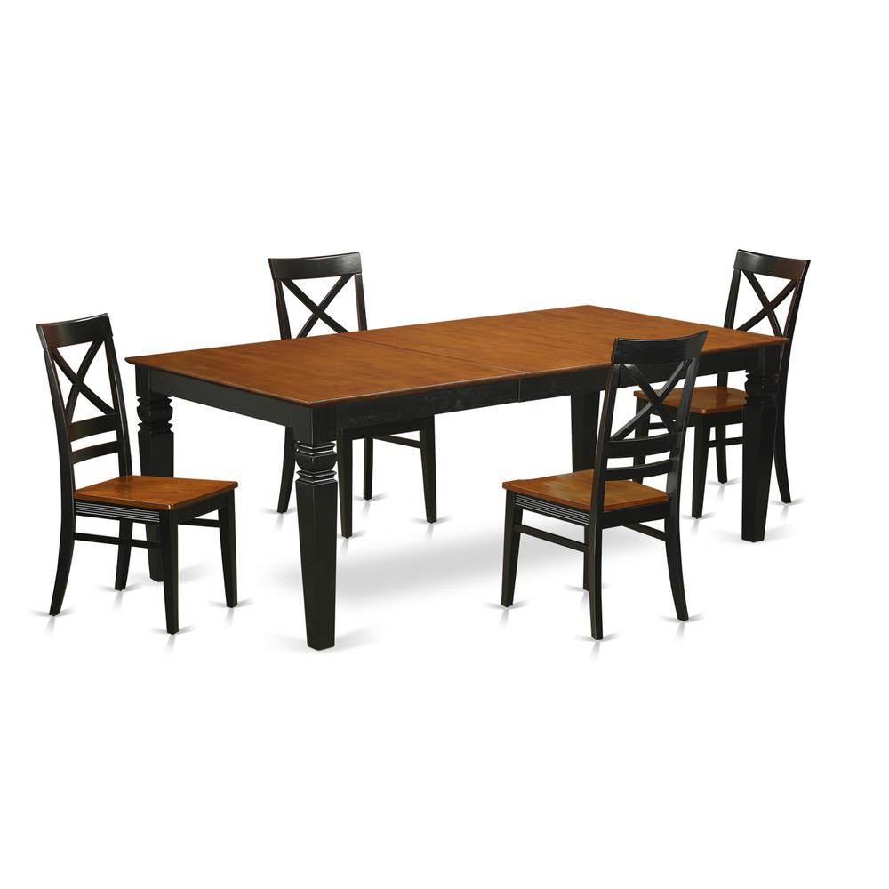 5  Pc  Table  set  with  a  Dining  Table  and  4  Dining  Chairs  in  Black  and  Cherry. Picture 2