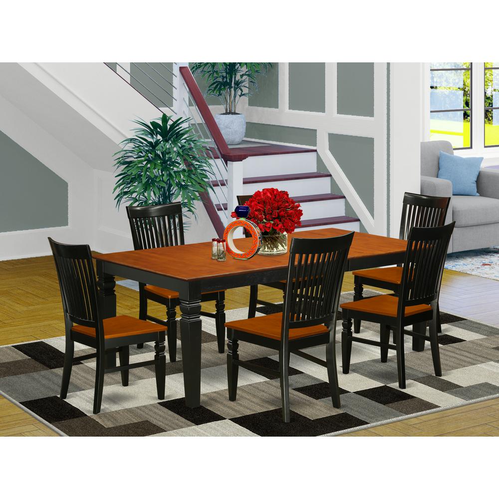 Dining Room Set Black & Cherry, LGWE7-BCH-W. Picture 2