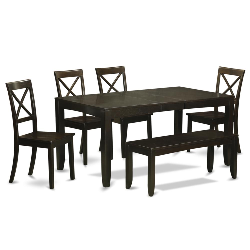 6  Pc  Dining  Table  with  bench-Dining  Table  and  4  Kitchen  Dining  Chairs  plus  Bench. Picture 2