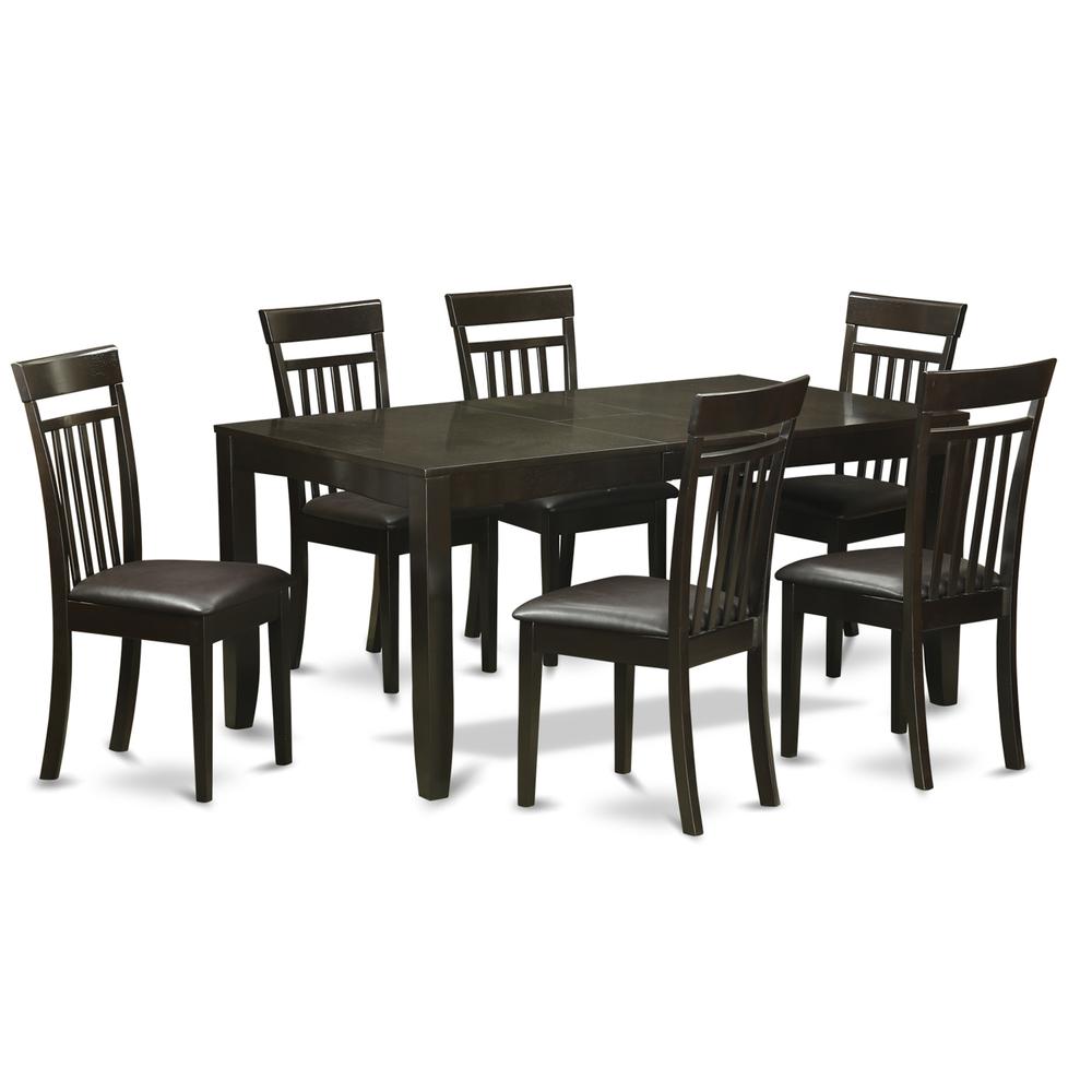7  Pc  Dining  room  set-Table  with  Leaf  and  6  Dining  Chairs. Picture 2