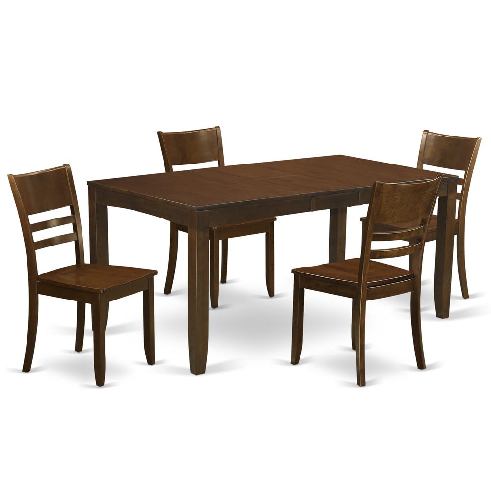 5  Pc  Dining  room  set  for  4-Dining  Table  with  Leaf  and  4  Kitchen  Chairs. Picture 2