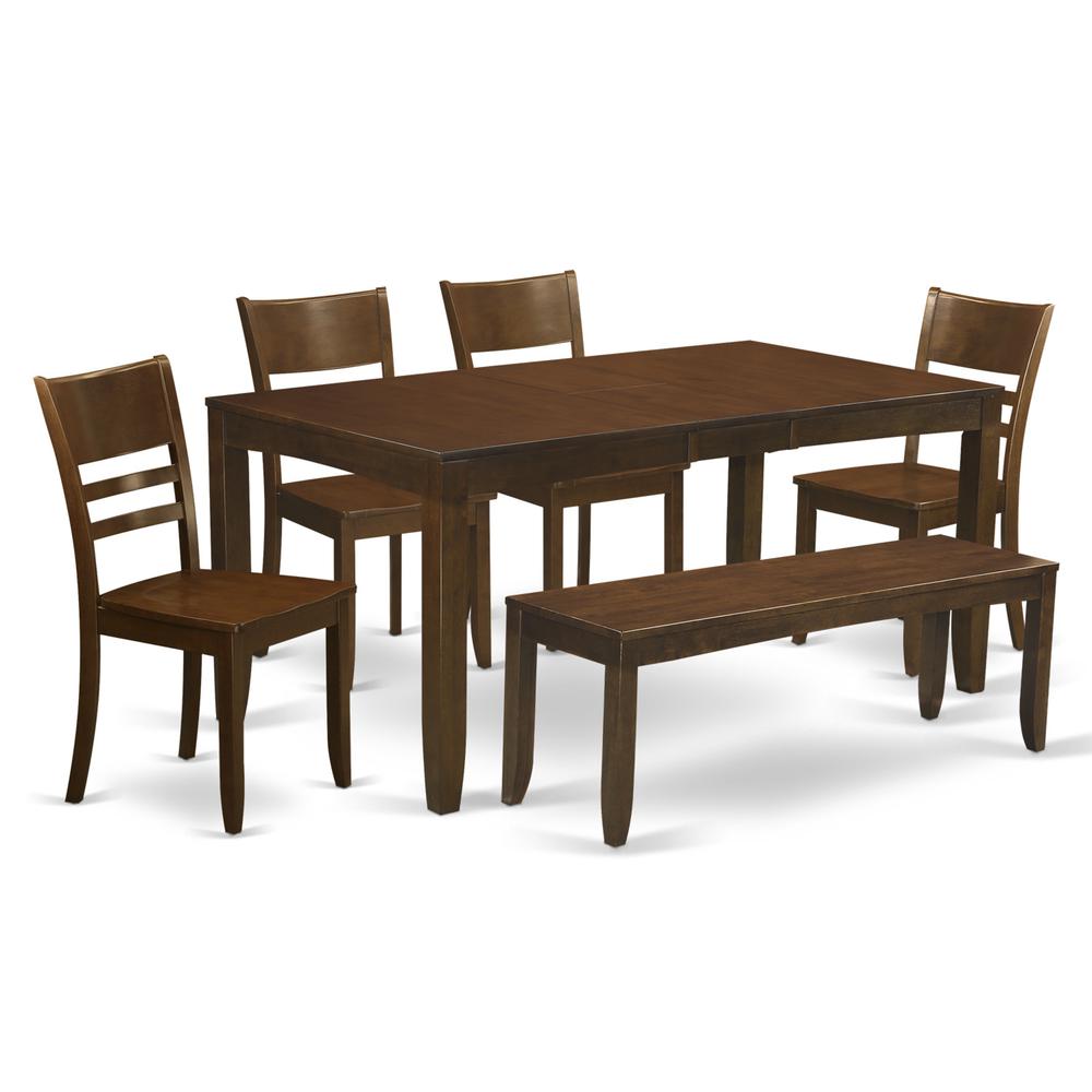 6  Pc  Kitchen  Table  with  bench-Table  with  Leaf  and  4  Dining  Chairs  and  1  Bench. Picture 2