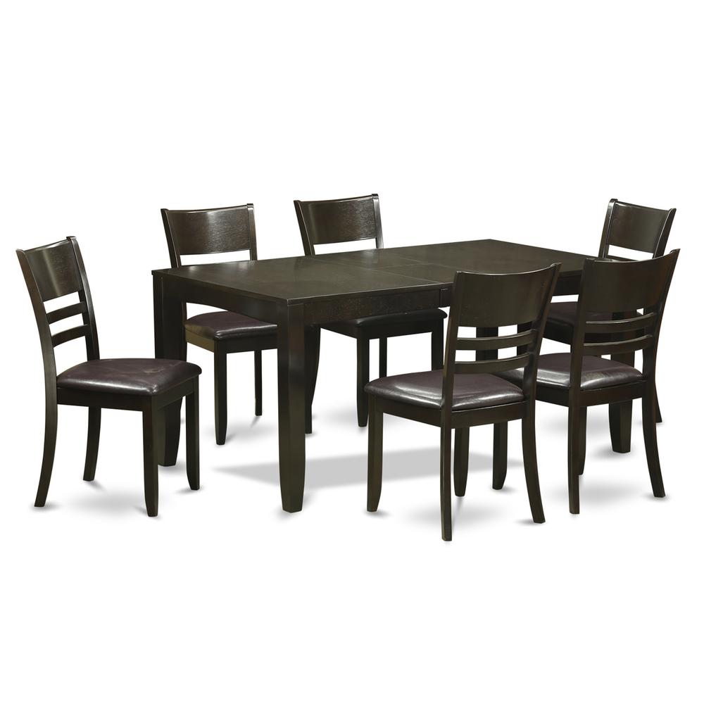 7  PC  Dining  room  set-Dining  Table  with  Leaf  and  6  Dining  Chairs. Picture 2