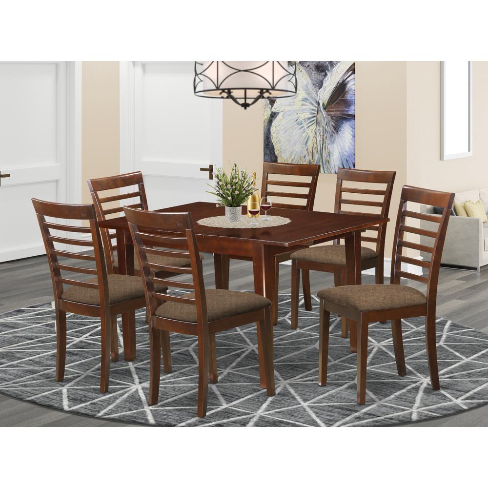 7  Pc  Kitchen  nook  Dining  set-breakfast  nook  and  6  Dining  Chairs  in  Mahogany. Picture 2