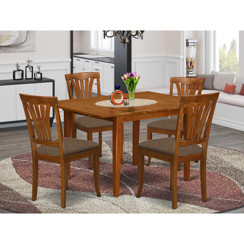 MLAV5-SBR-C 5 Pc dinette set for small spaces-Dining Tables and 4 Dining Chairs. Picture 2