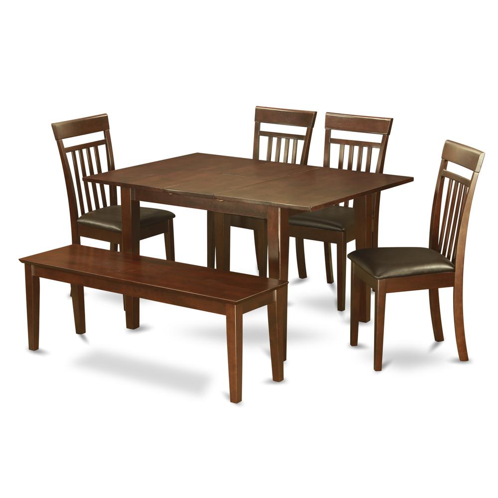 6  Pc  dinette  set  for  small  spaces-Kitchen  Table  and  4  Dining  Chairs  and  Bench. Picture 2