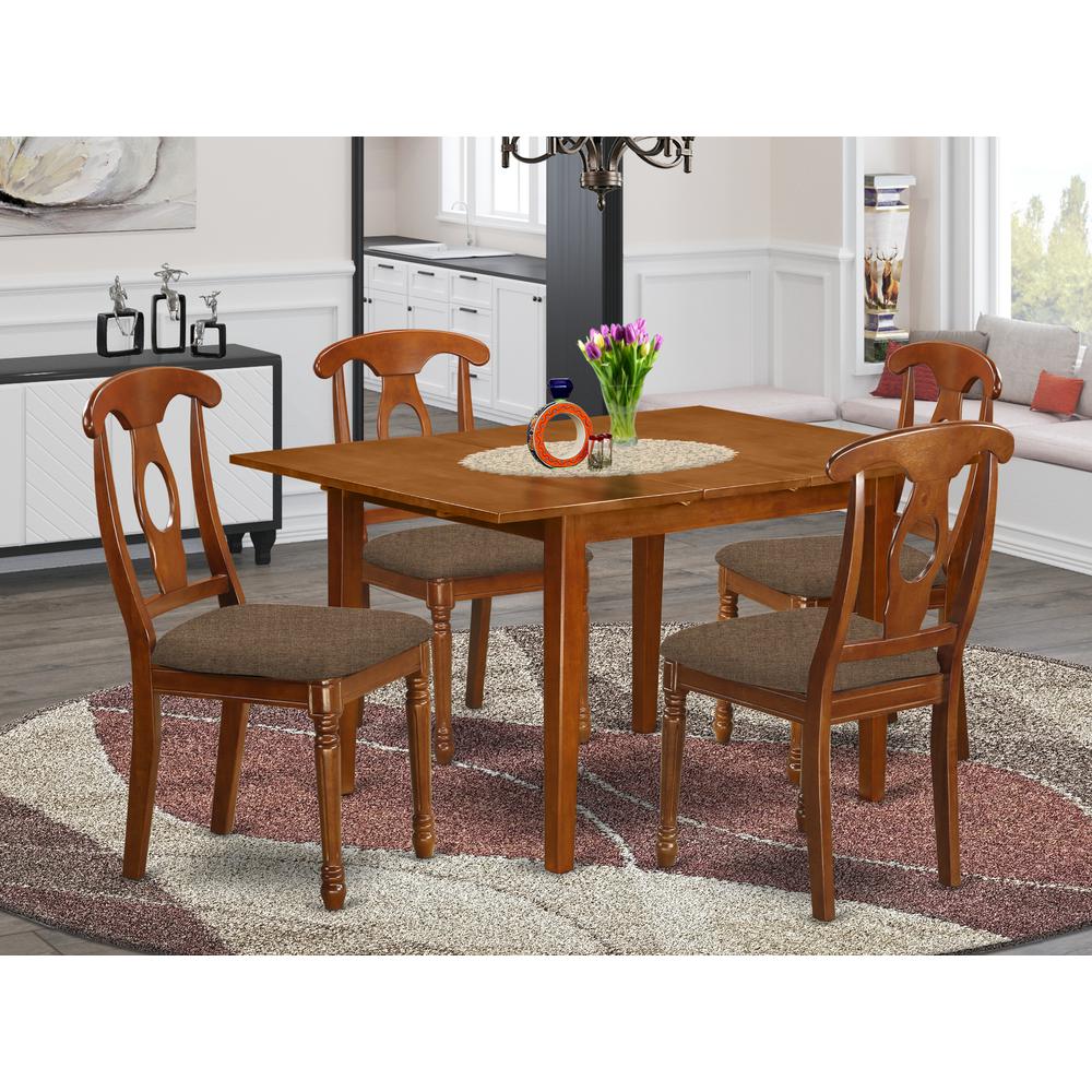 MLNA5-SBR-C 5 Pc Kitchen nook Dining set- Tables and 4 Brown Dining Chairs. Picture 2