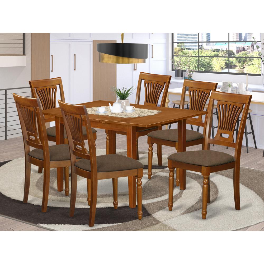 MLPL7-SBR-C 7 Pc Kitchen dinette set-Kitchen Tables and 6 Kitchen Chairs. Picture 2