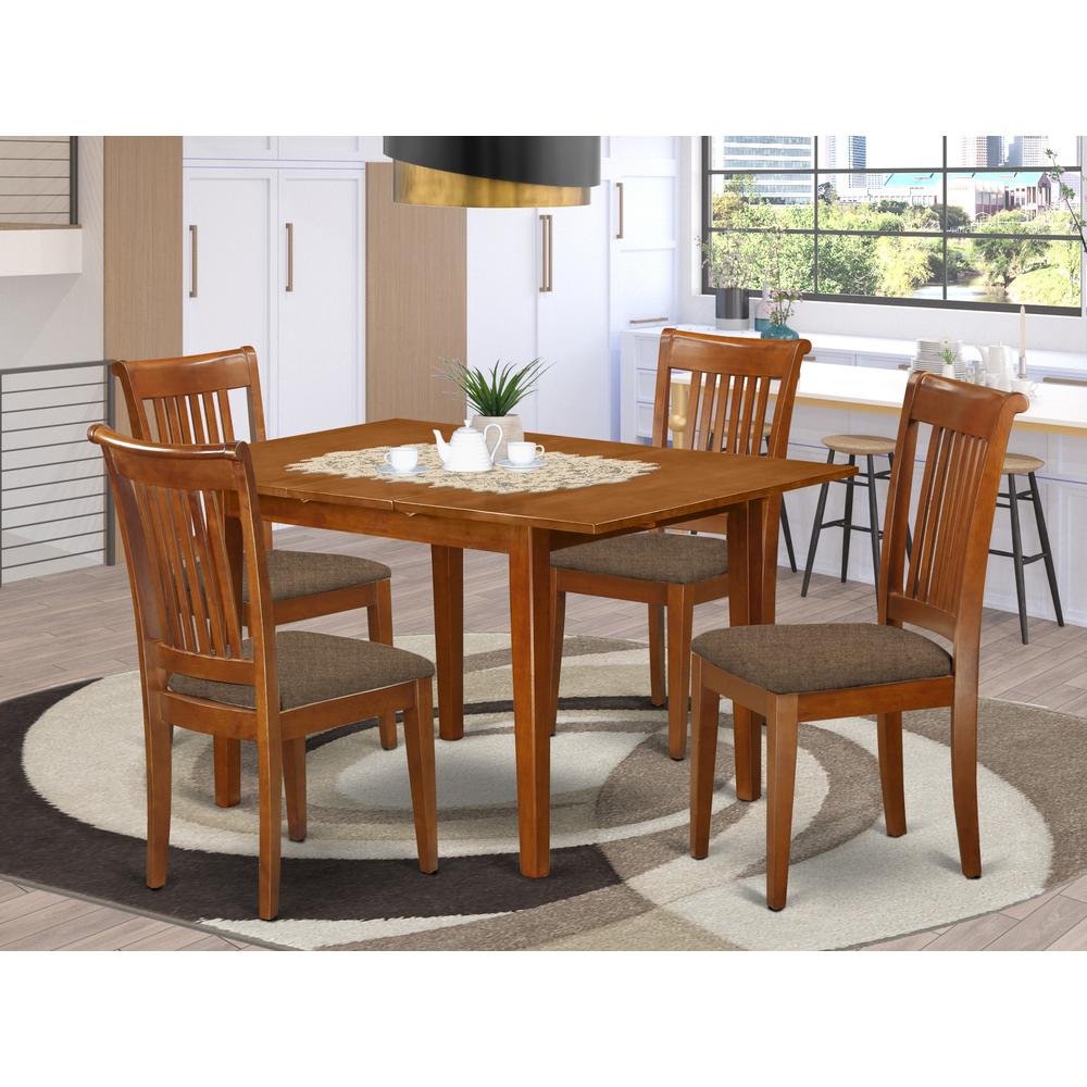 MLPO5-SBR-C 5 Pc dinette set-small Dining Tables and 4 Dining Chairs. Picture 2