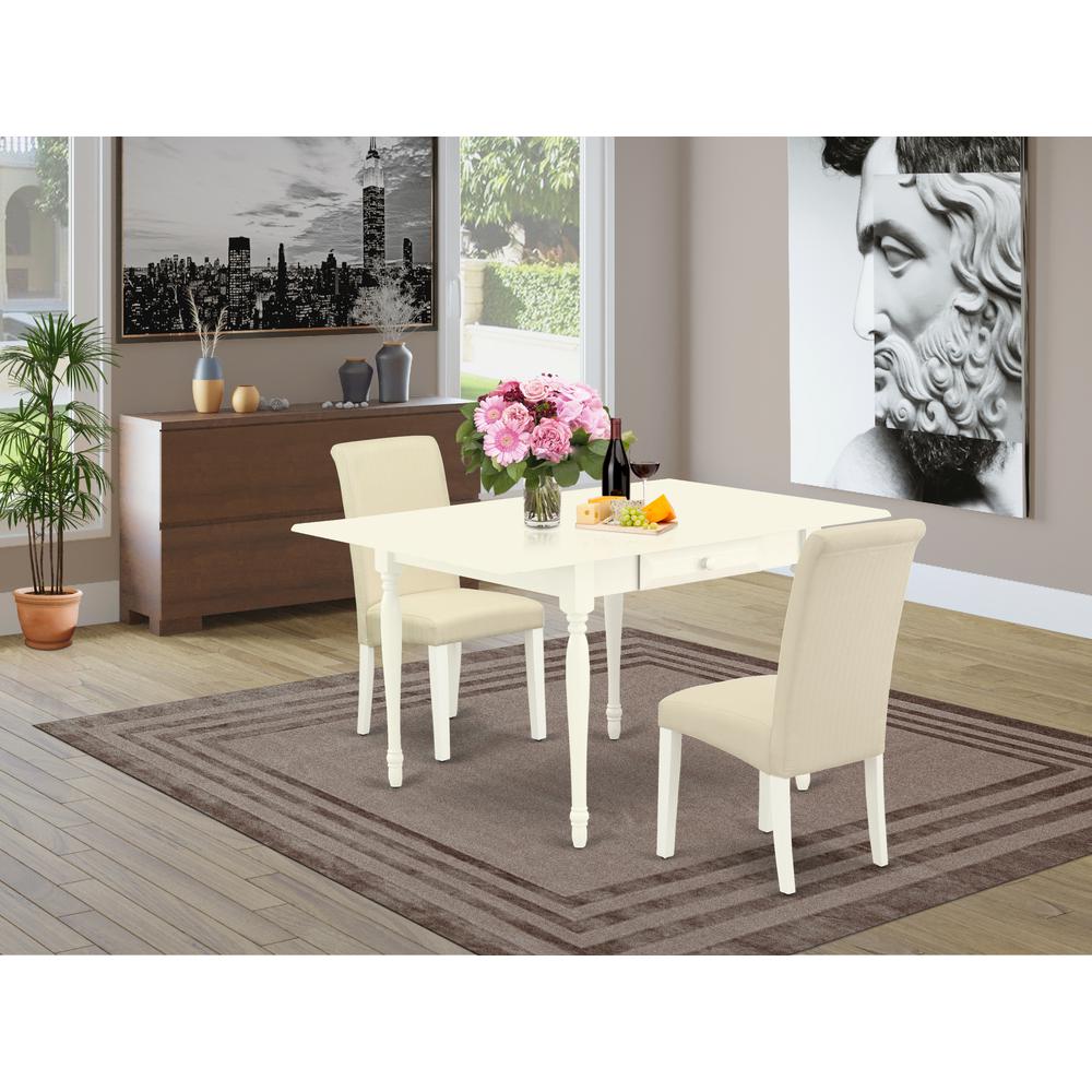 Dining Room Set Linen White, MZBA3-LWH-01. Picture 2