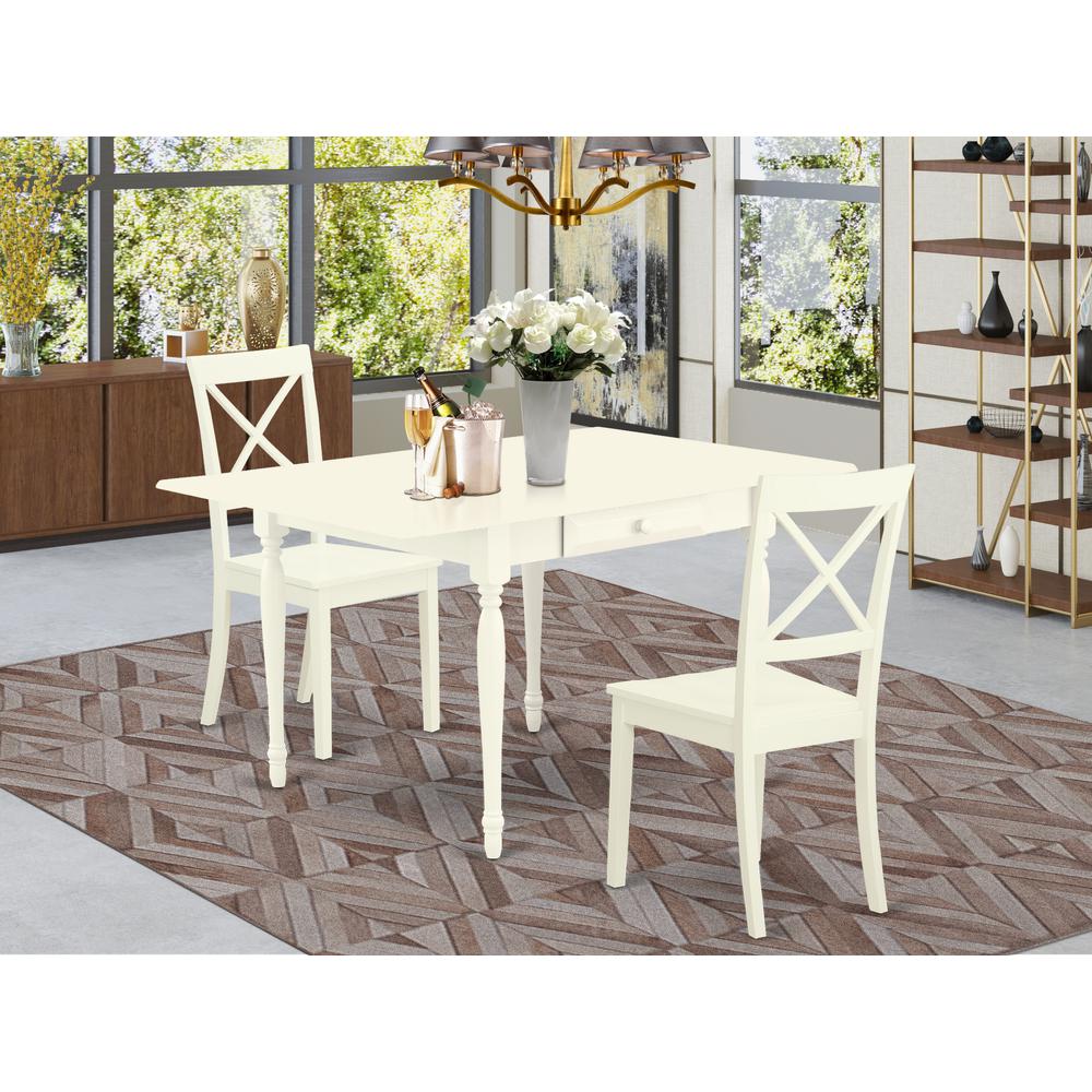 Dining Room Set Linen White, MZBO3-LWH-W. Picture 2