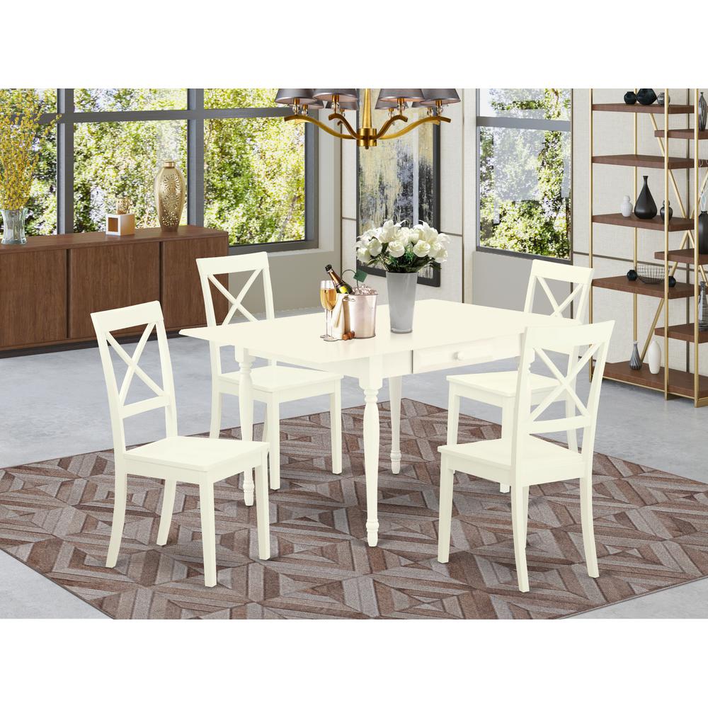 Dining Room Set Linen White, MZBO5-LWH-W. Picture 2