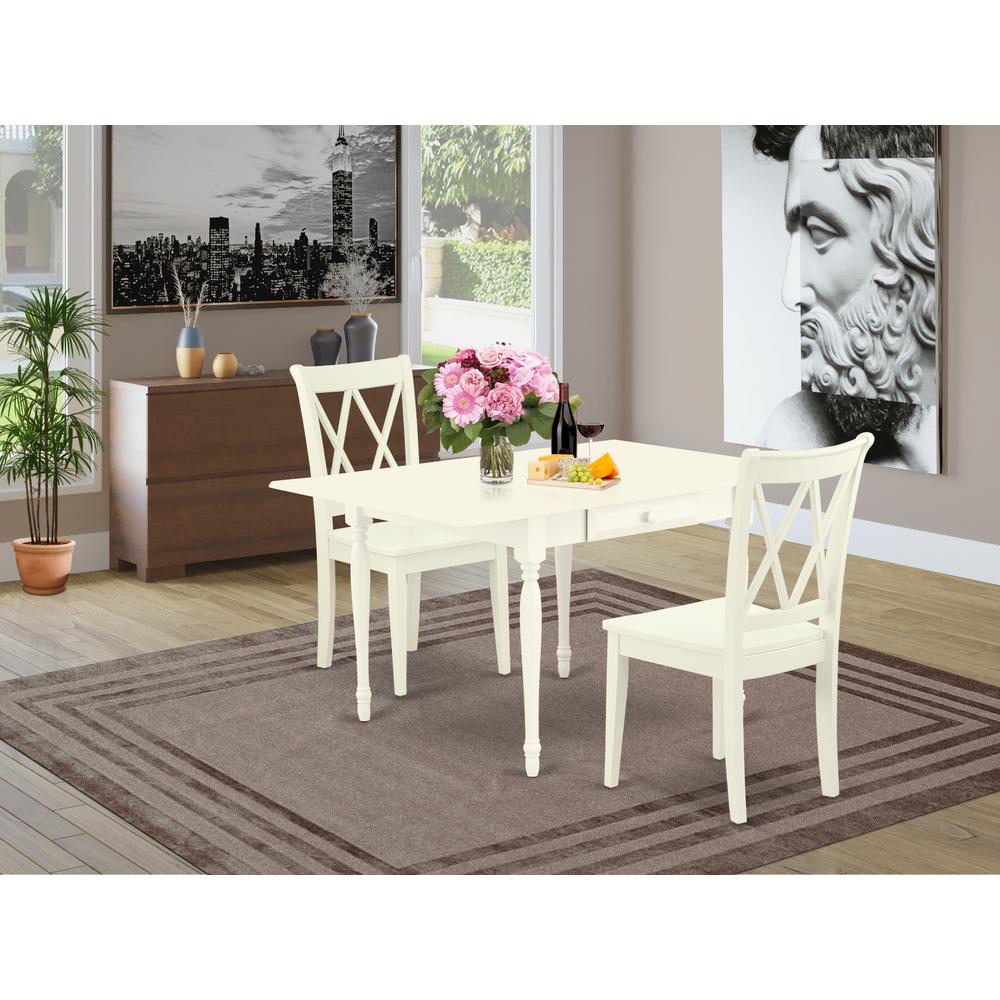 Dining Room Set Linen White, MZCL3-LWH-W. Picture 2