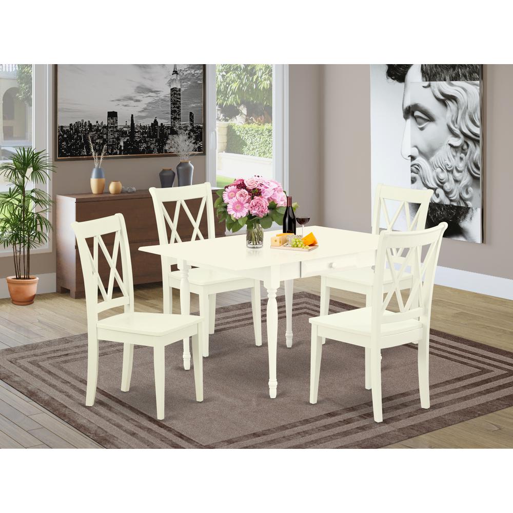 Dining Room Set Linen White, MZCL5-LWH-W. Picture 2
