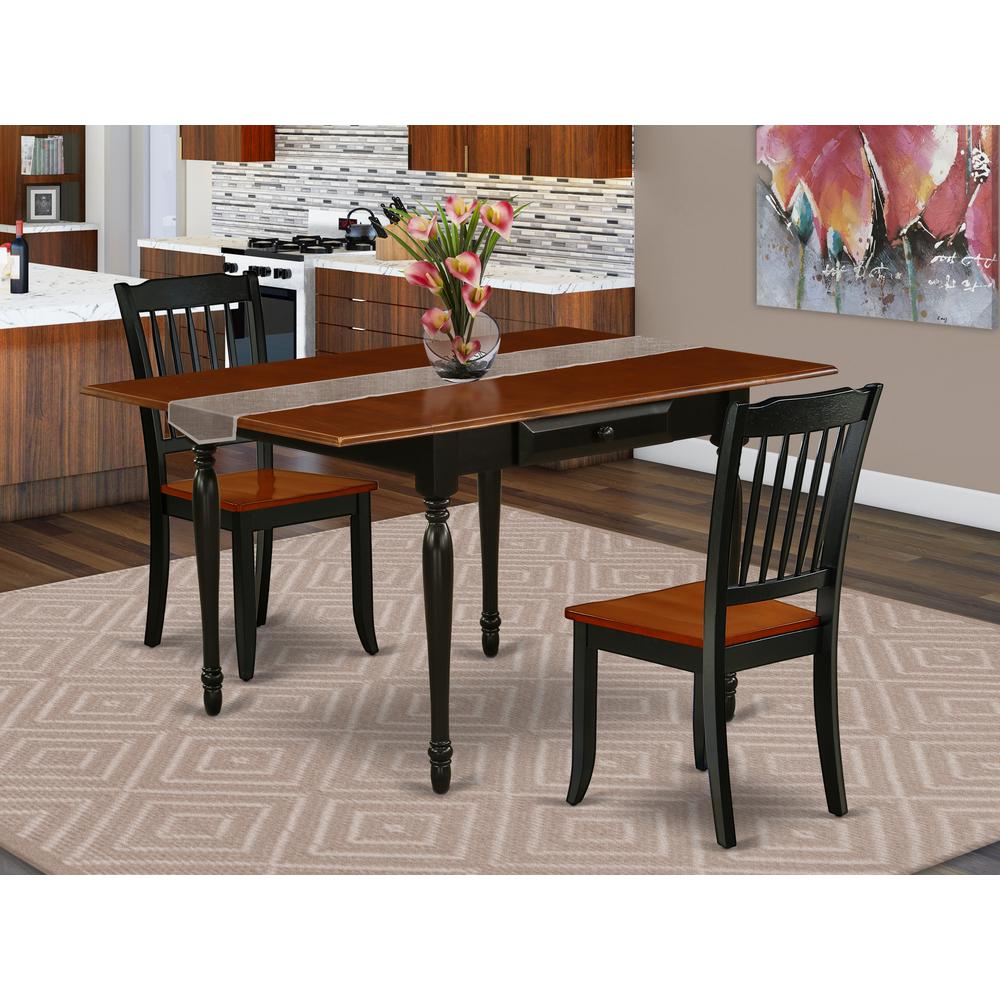 Dining Room Set Black & Cherry, MZDA3-BCH-W. Picture 2