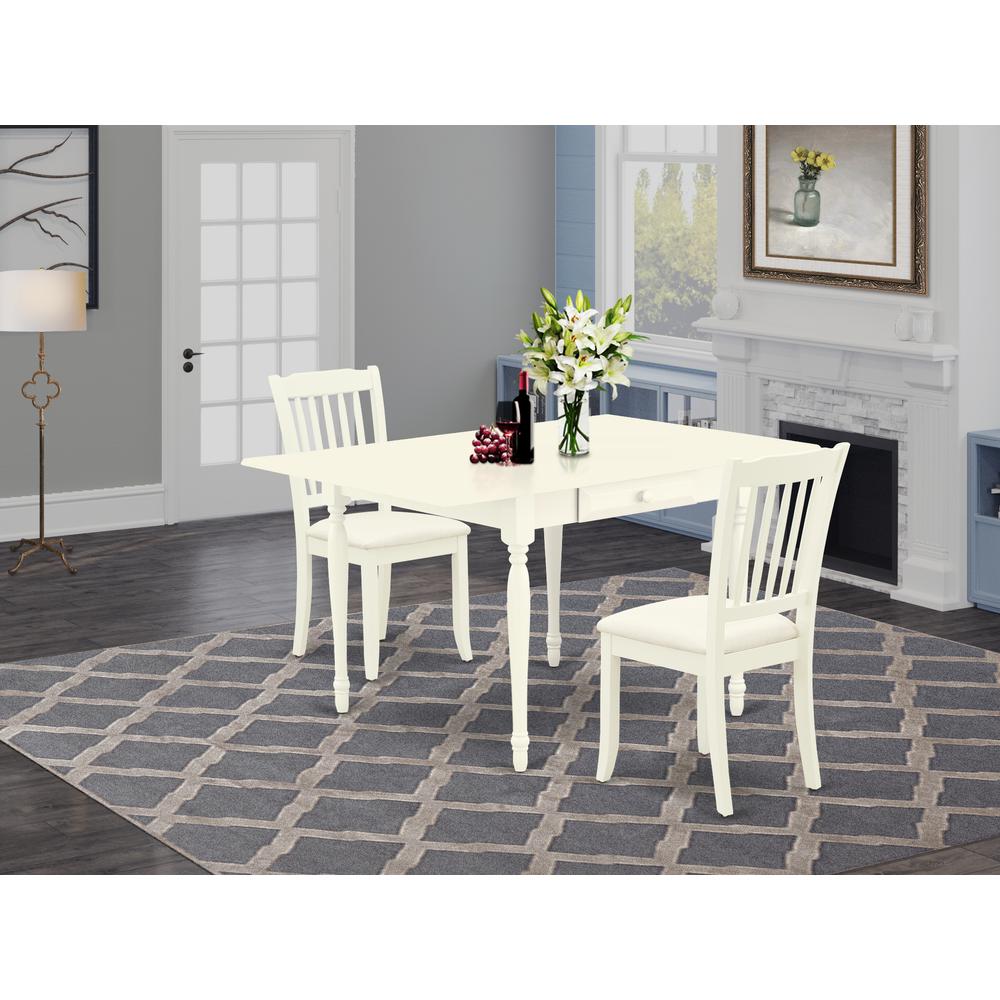 Dining Room Set Linen White, MZDA3-LWH-C. Picture 2
