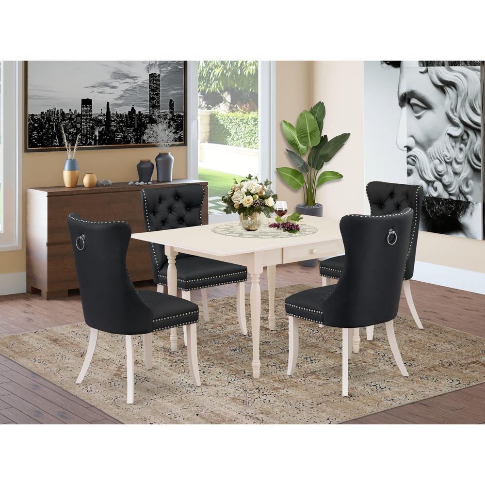 5 Piece Dining Room Set Contains a Rectangle Kitchen Table with Dropleaf. Picture 7
