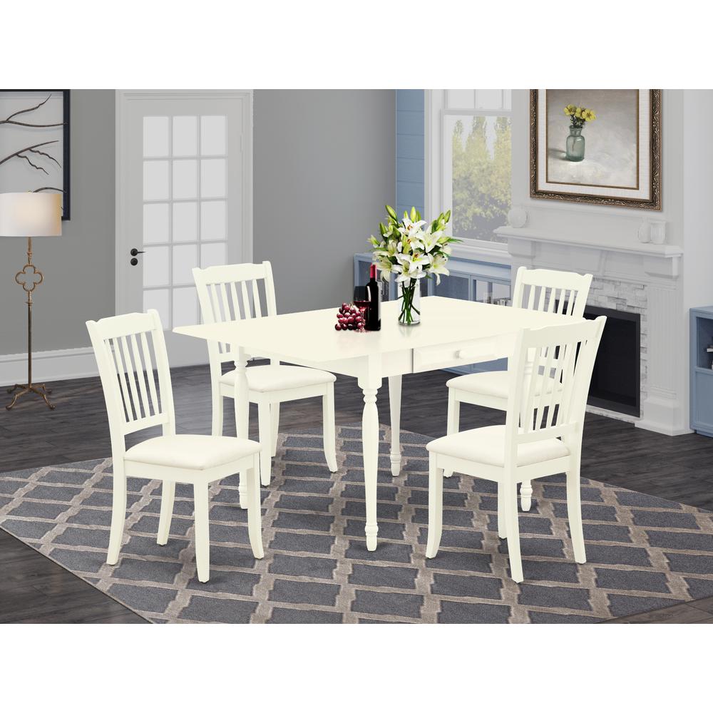 Dining Room Set Linen White, MZDA5-LWH-C. Picture 2