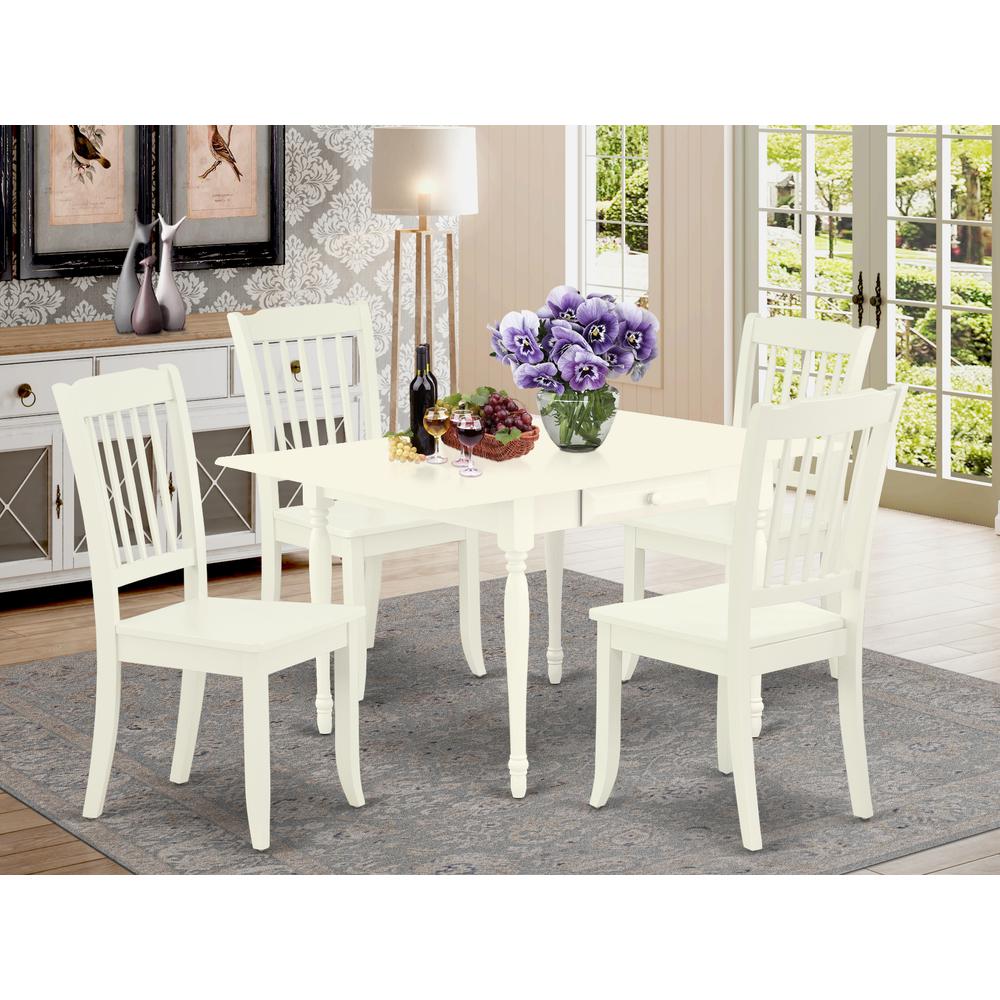 Dining Room Set Linen White, MZDA5-LWH-W. Picture 2