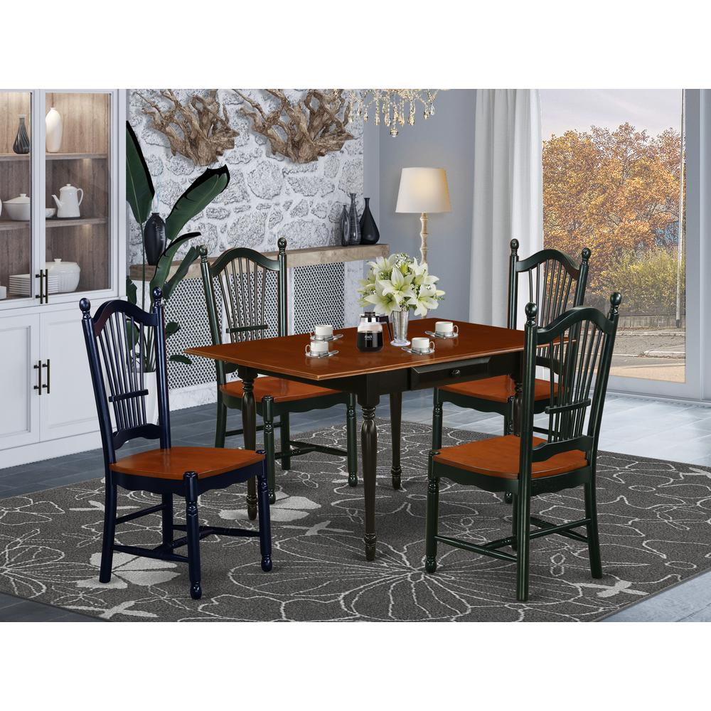 Dining Room Set Black & Cherry, MZDO5-BCH-W. Picture 2