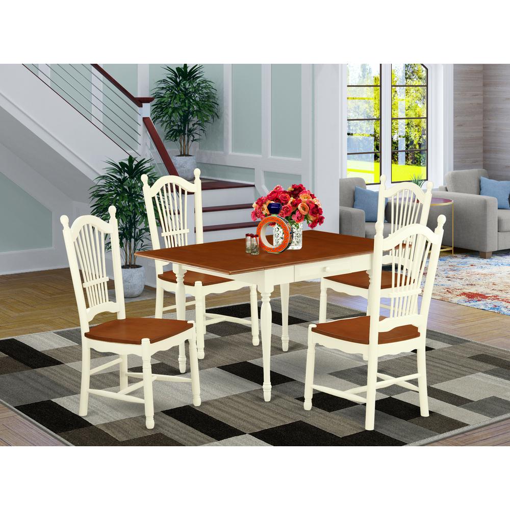 Dining Room Set Buttermilk & Cherry, MZDO5-WHI-W. Picture 2