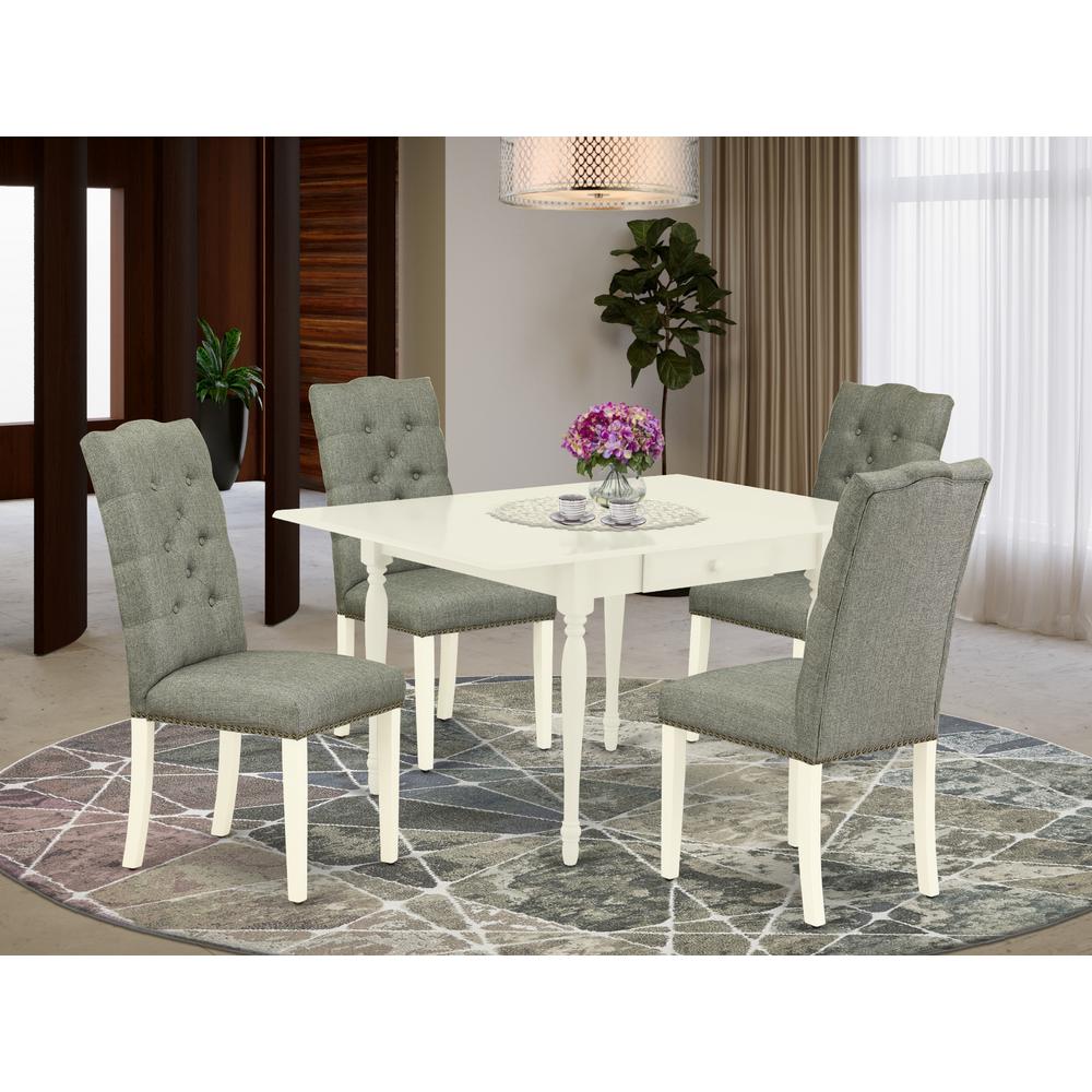 Dining Room Set Linen White, MZEL5-LWH-07. Picture 2