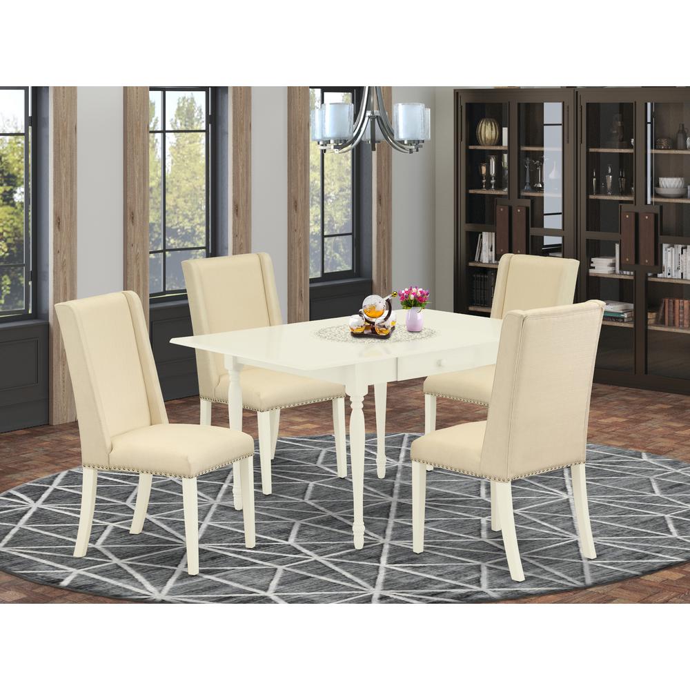 Dining Room Set Linen White, MZFL5-LWH-01. Picture 6