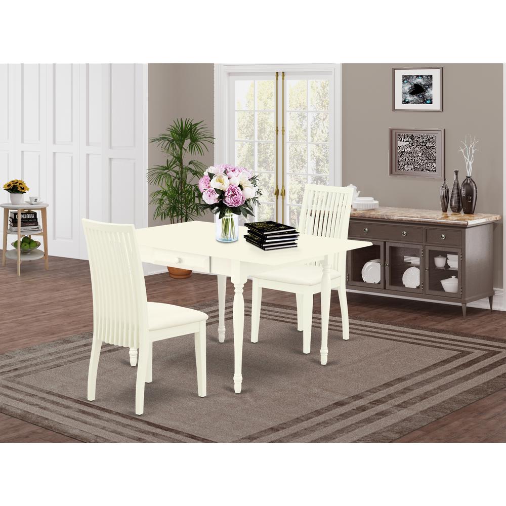 Dining Room Set Linen White, MZIP3-LWH-C. Picture 2