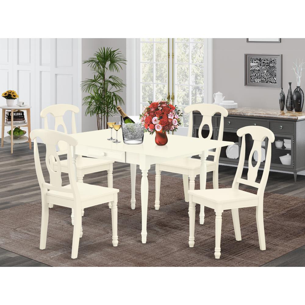 Dining Room Set Linen White, MZKE5-LWH-W. Picture 2