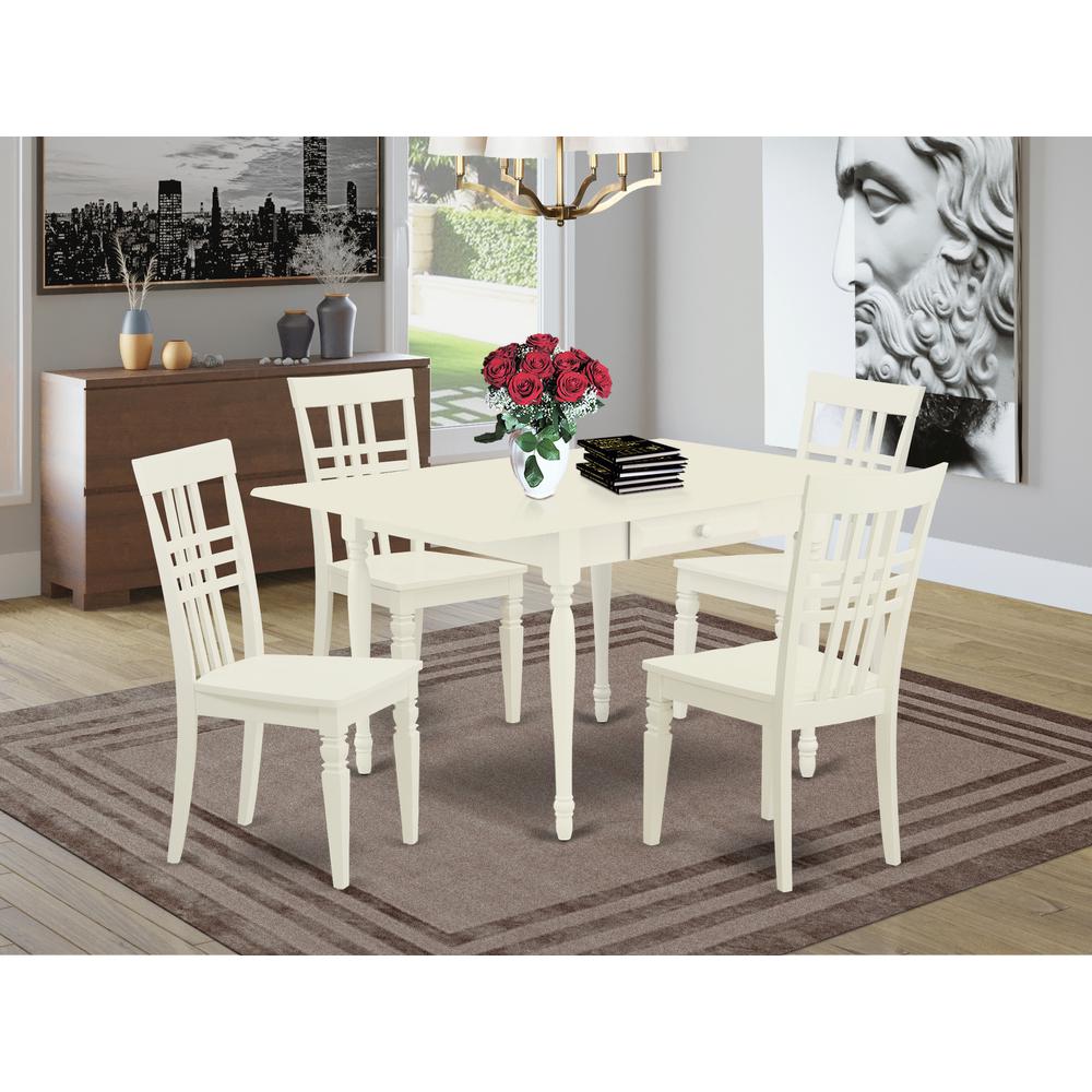 Dining Room Set Linen White, MZLG5-LWH-W. Picture 2