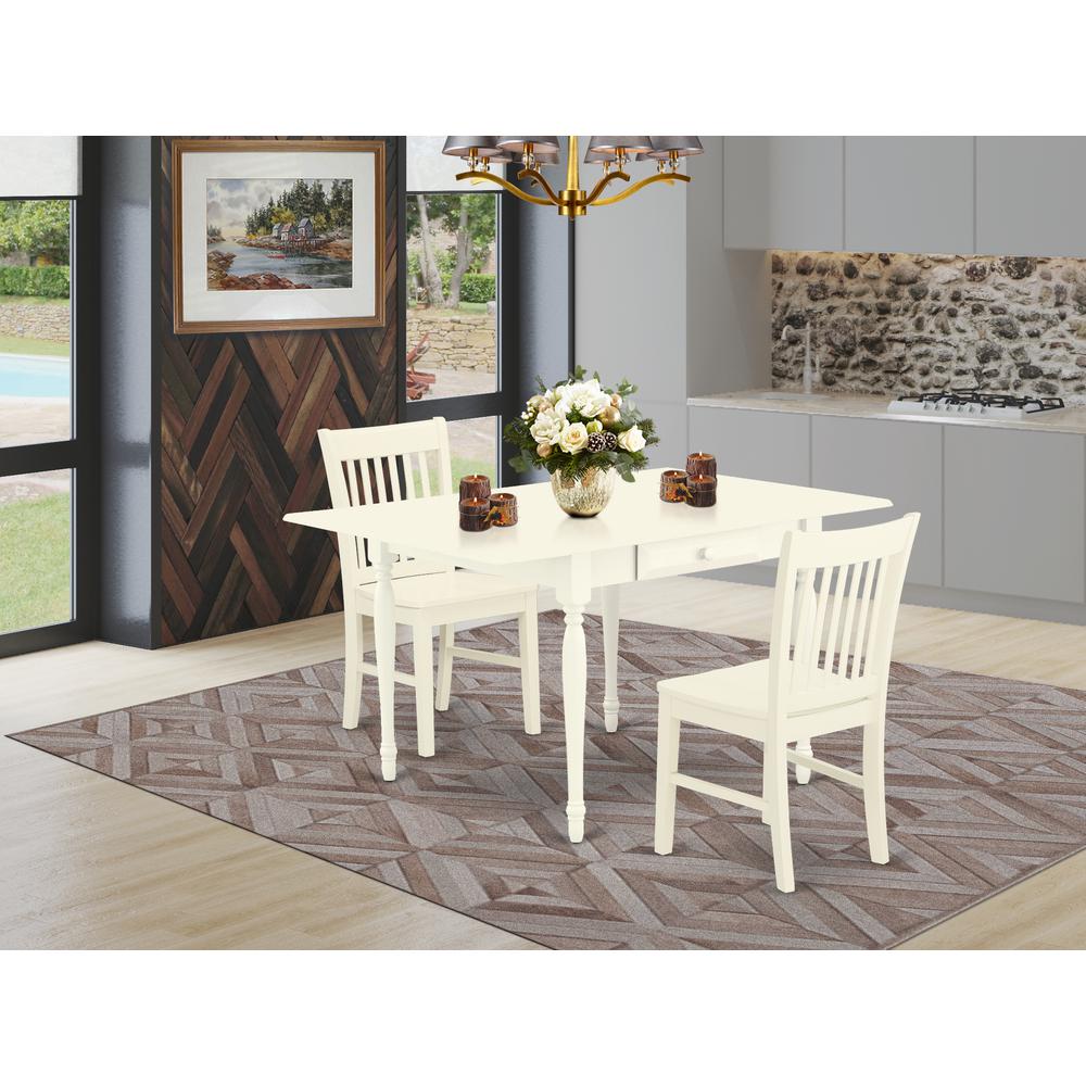 Dining Room Set Linen White, MZNO3-LWH-W. Picture 2