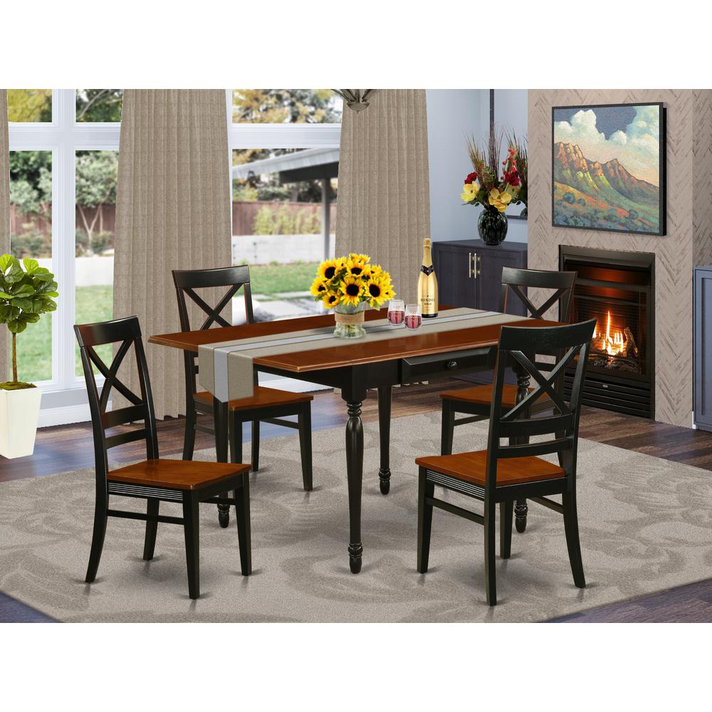 Dining Room Set Black & Cherry, MZQU5-BCH-W. Picture 2