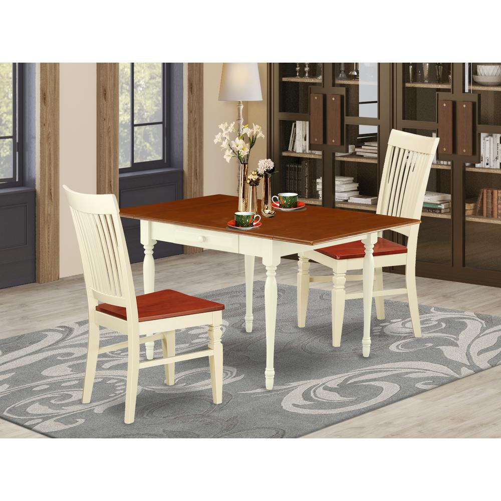 Dining Room Set Buttermilk & Cherry, MZWE3-WHI-W. Picture 2