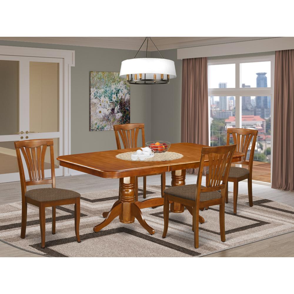 NAAV5-SBR-C 5 Pc Dining room set Dining Table and 4 Kitchen Dining Chairs. Picture 2