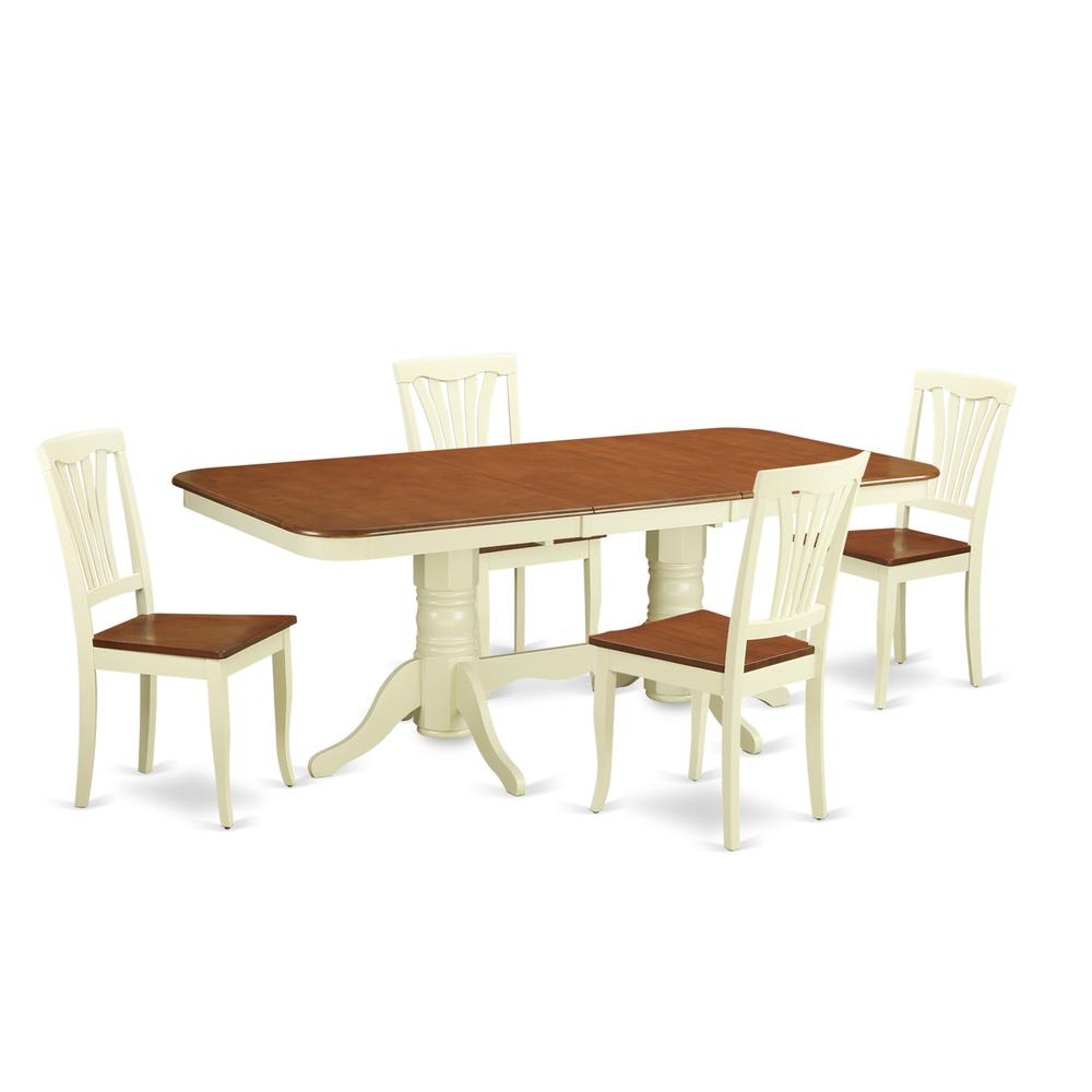 5  PC  Dining  room  set  for  4-Dining  Table  with  Leaf  and  4  Dining  Chairs. Picture 2