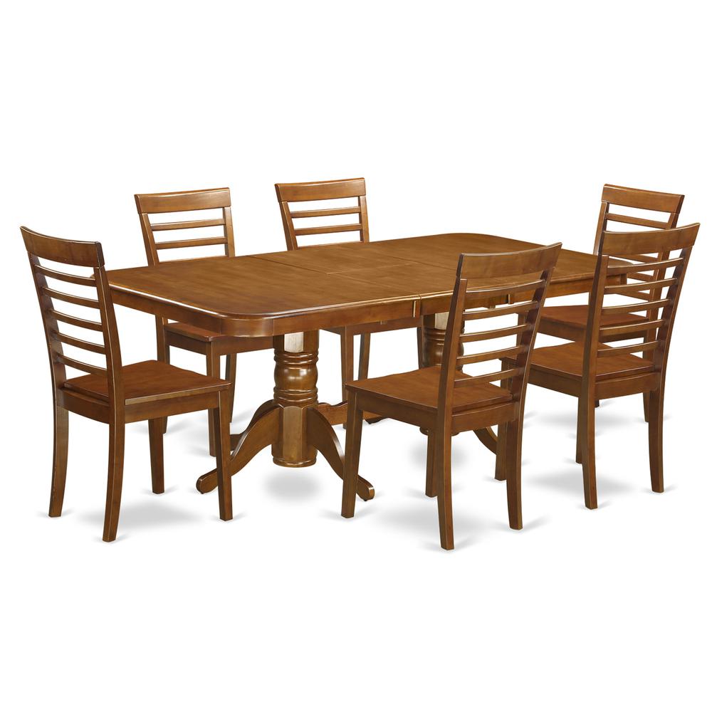 7  Pc  Dining  room  set  Table  with  Leaf  and  6  Dining  Chairs. Picture 2