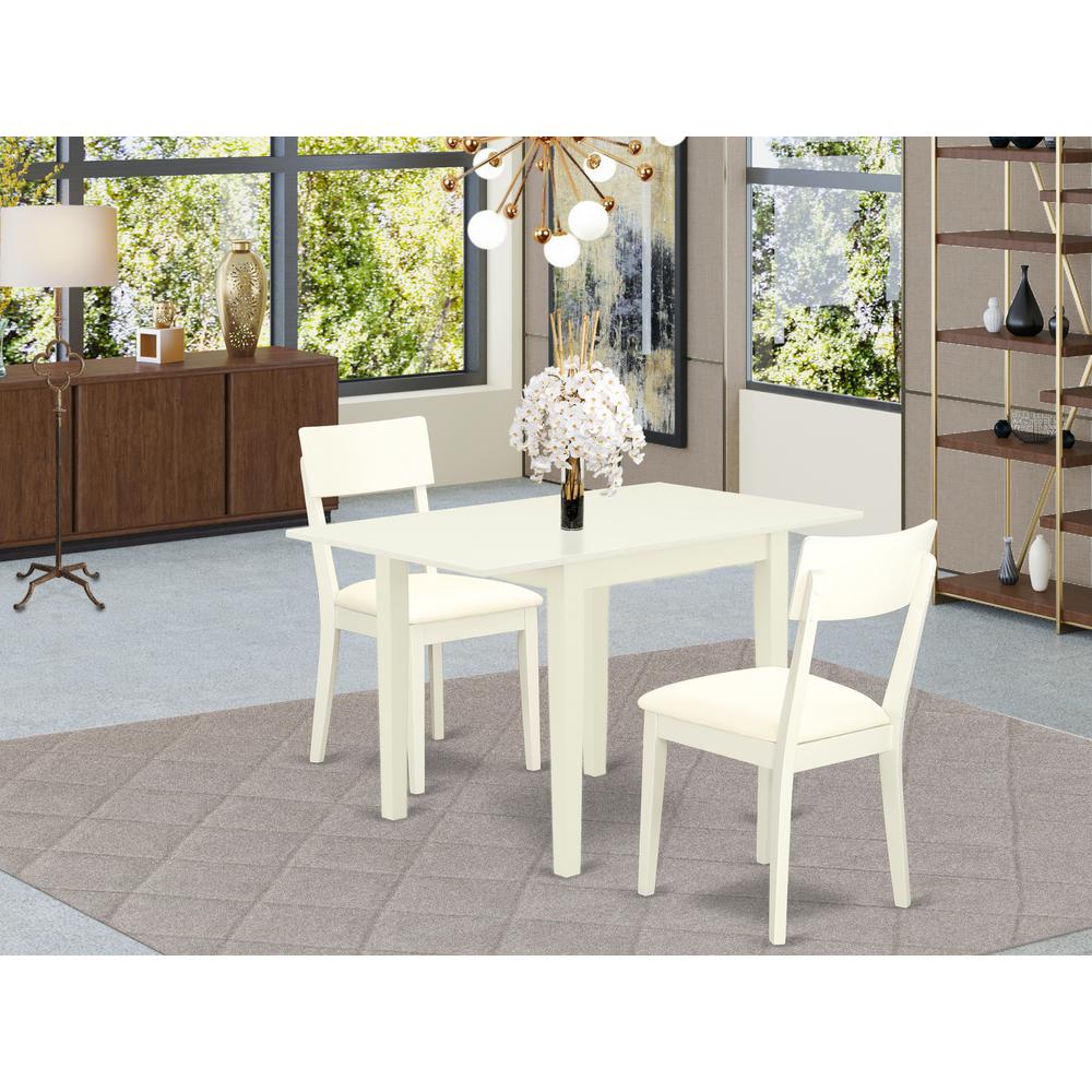 Dining Room Set Linen White, NDAD3-LWH-LC. Picture 2