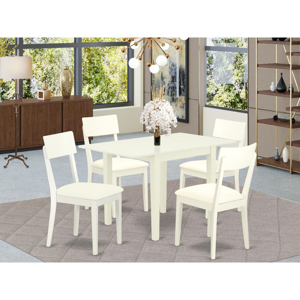 Dining Room Set Linen White, NDAD5-LWH-LC. Picture 2