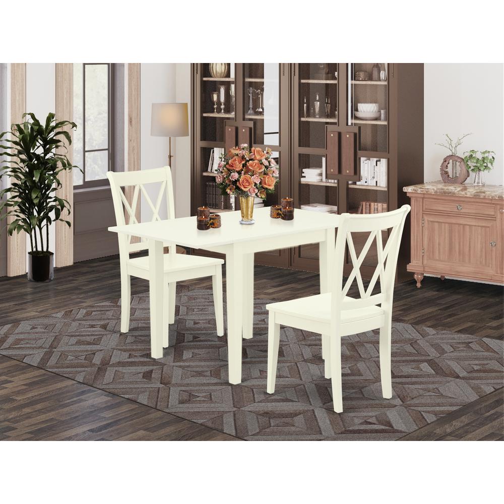 Dining Room Set Linen White, NDCL3-LWH-W. Picture 2