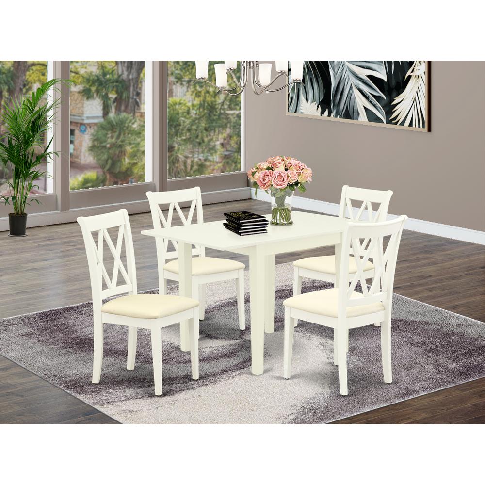 Dining Room Set Linen White, NDCL5-LWH-C. Picture 2