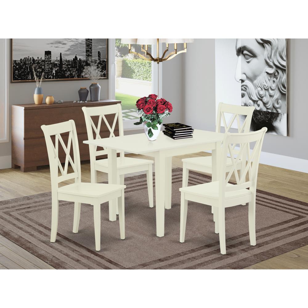 Dining Room Set Linen White, NDCL5-LWH-W. Picture 2