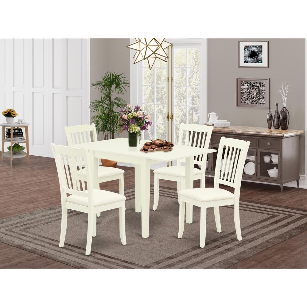 Dining Room Set Linen White, NDDA5-LWH-C. Picture 2