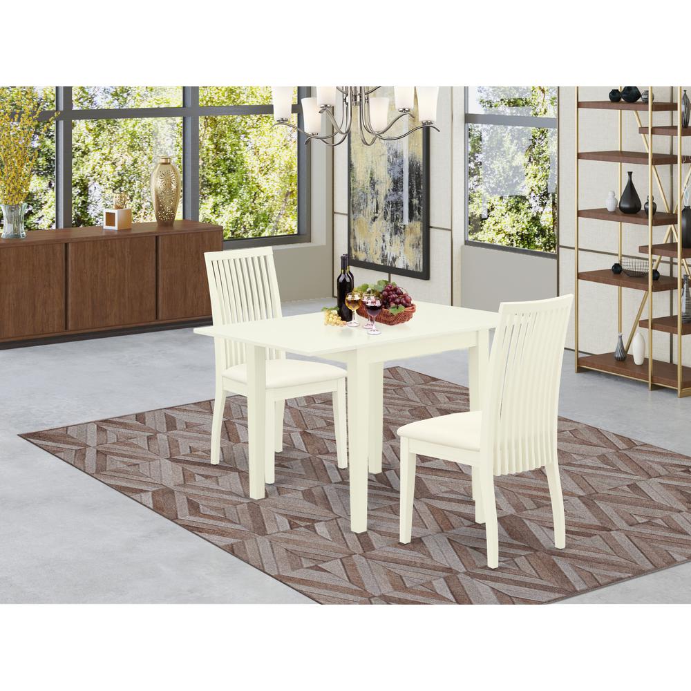 Dining Room Set Linen White, NDIP3-LWH-C. Picture 2